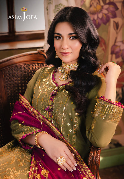 AJLP-08 EMBROIDERED TWISTED LAWN 3PCS