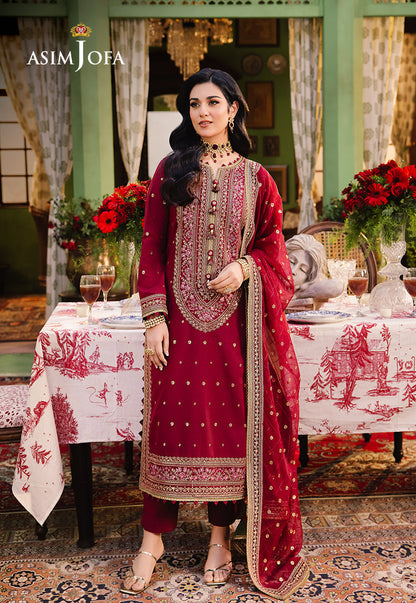 AJLP-06 EMBROIDERED TWISTED LAWN 3PCS