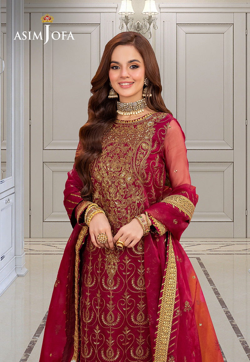 AJEM-23 EMBROIDERED ORGANZA 3 PCS