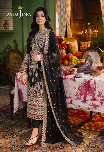 AJLP-09 EMBROIDERED TWISTED LAWN 3PCS