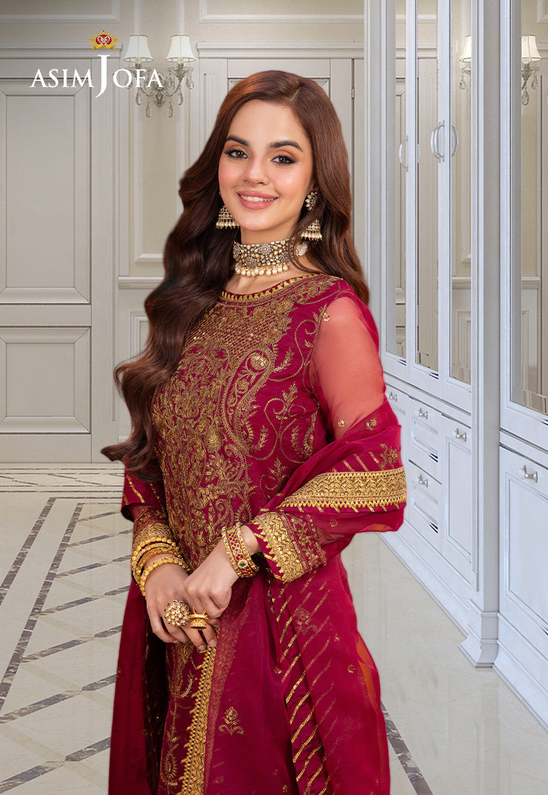 AJEM-23 EMBROIDERED ORGANZA 3 PCS