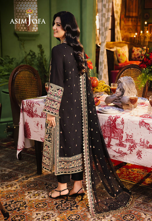 AJLP-09 EMBROIDERED TWISTED LAWN 3PCS