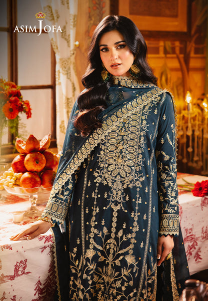AJLP-07 EMBROIDERED TWISTED LAWN 3PCS