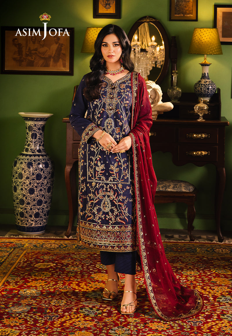 AJLP-02 EMBROIDERED TWISTED LAWN 3PCS
