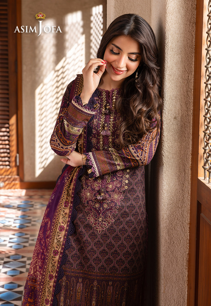 AJRWP-16 PRINTED SLUB STITCHED 3 PCS