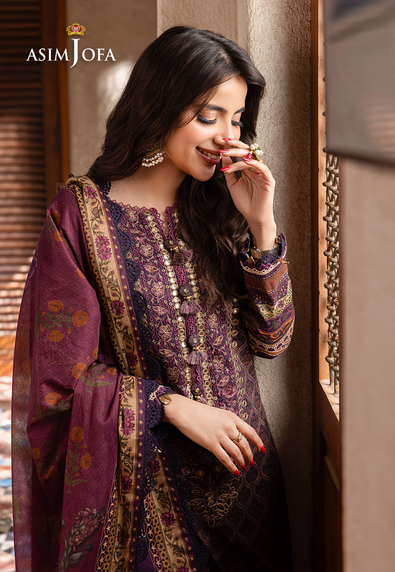 AJRWP-16 PRINTED SLUB STITCHED 3 PCS