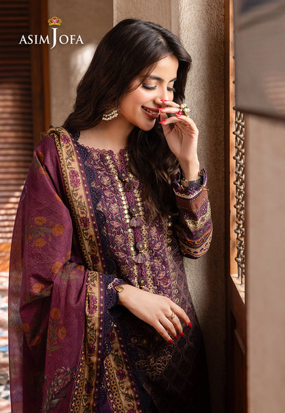 AJRWP-16 PRINTED SLUB STITCHED 3 PCS
