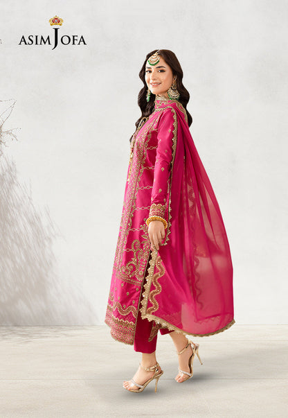 AJSMP-28 EMBROIDERED SILK STITCHED 3 PCS