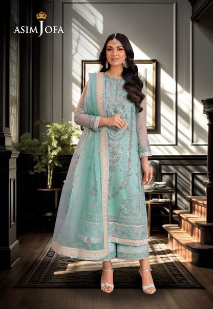 AJEM-21 EMBROIDERED ORGANZA 3 PCS