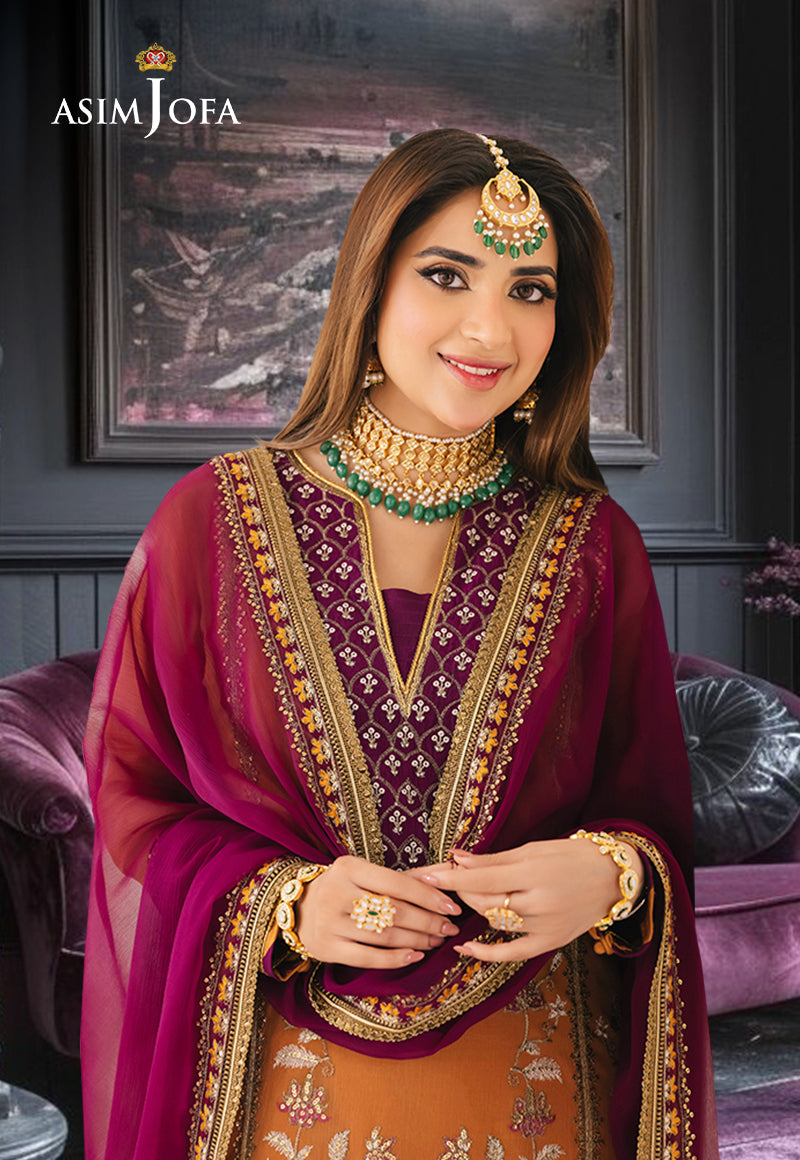 AJSM-38 EMBROIDERED CHIFFON 3 PCS