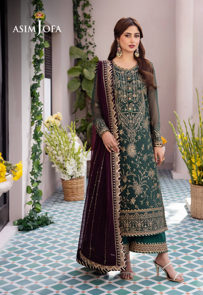 AJCF-10 EMBROIDERED CHIFFON  3 PCS