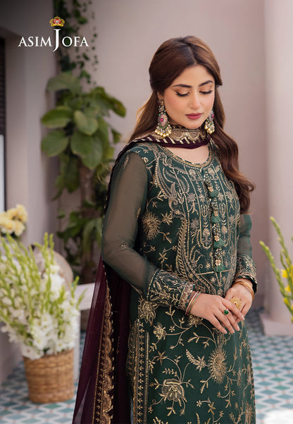 AJCF-10 EMBROIDERED CHIFFON  3 PCS