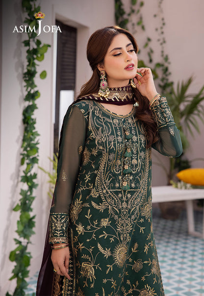 AJCF-10 EMBROIDERED CHIFFON  3 PCS