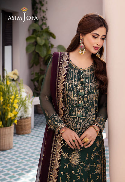 AJCF-10 EMBROIDERED CHIFFON  3 PCS
