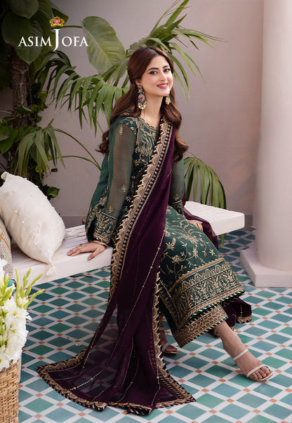 AJCF-10 EMBROIDERED CHIFFON  3 PCS