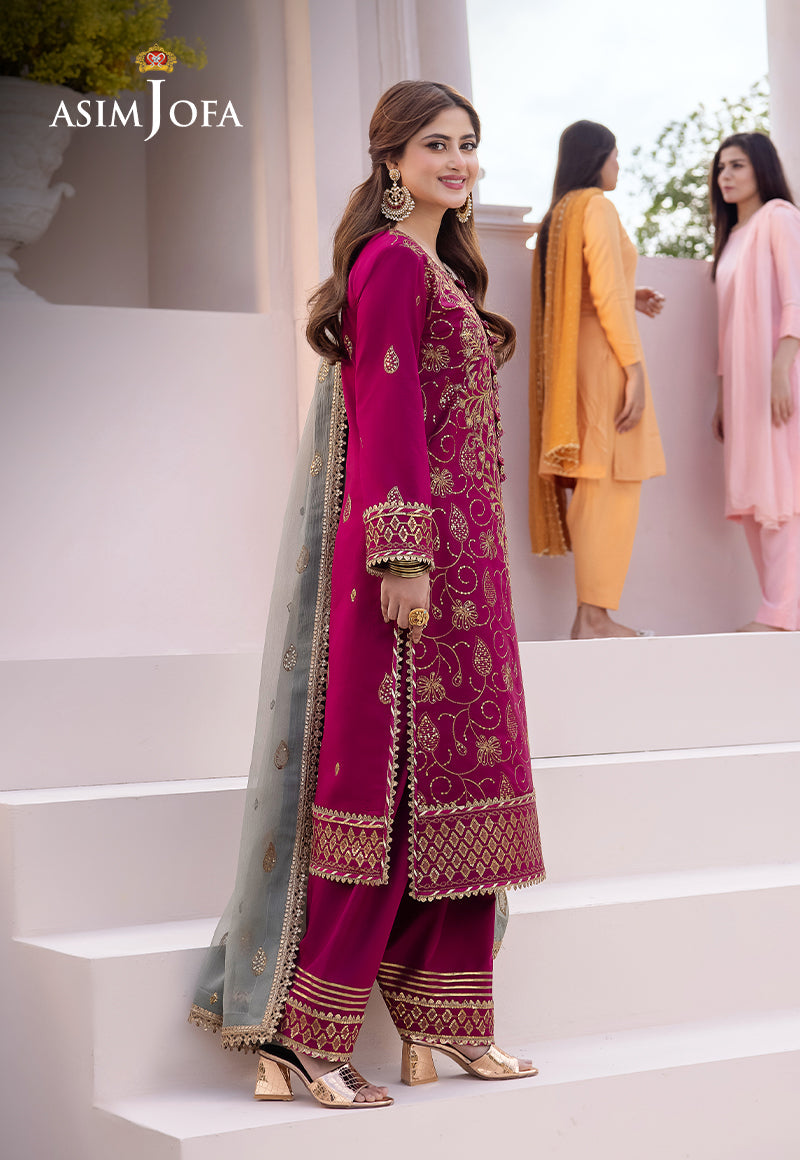 AJCF-12 EMBROIDERED BOSKI SILK 3 PCS