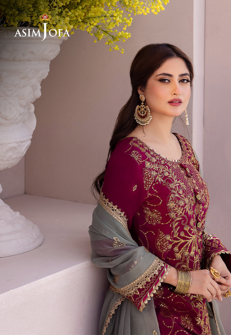 AJCF-12 EMBROIDERED BOSKI SILK 3 PCS