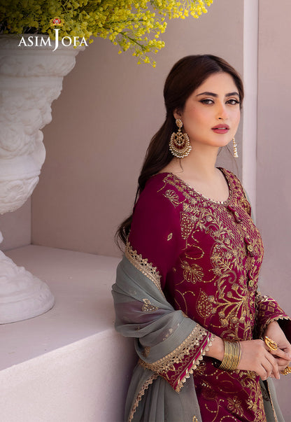 AJCF-12 EMBROIDERED BOSKI SILK 3 PCS