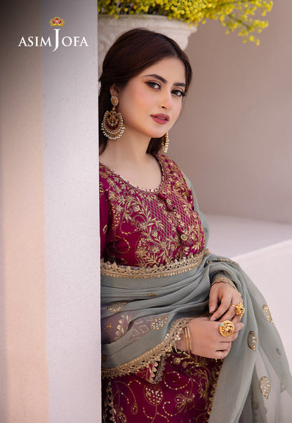 AJCF-12 EMBROIDERED BOSKI SILK 3 PCS