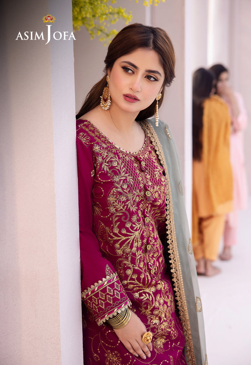 AJCF-12 EMBROIDERED BOSKI SILK 3 PCS