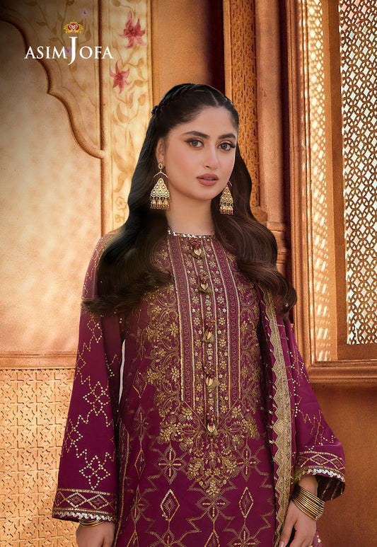 AJCFP-05 EMBROIDERED BOSKI SILK STITCHED 3 PCS
