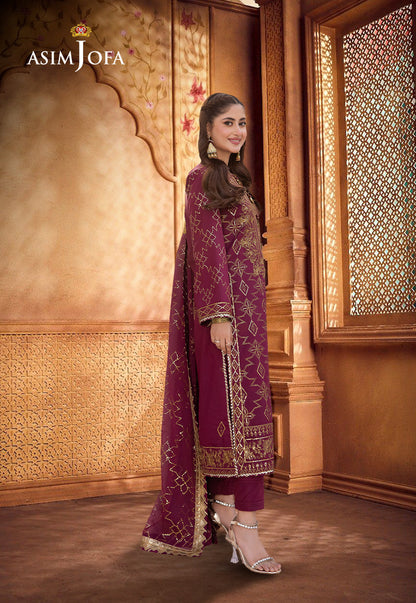 AJCFP-05 EMBROIDERED BOSKI SILK STITCHED 3 PCS