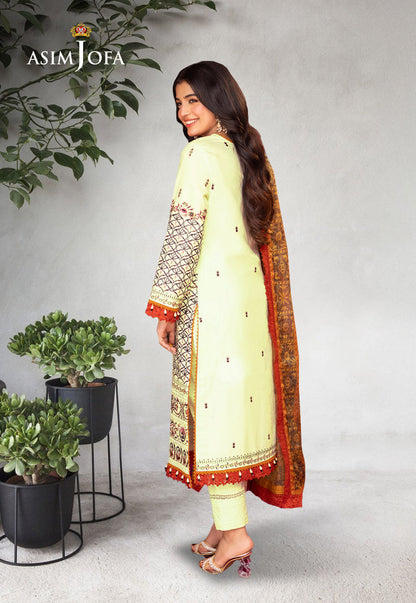 AJRA-15 EMBROIDERED LAWN  3 PCS