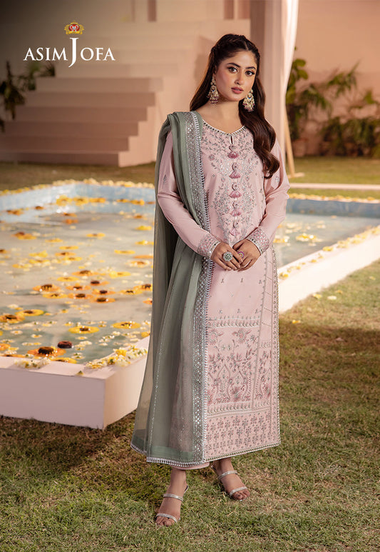 AJCFP-14 EMBROIDERED BOSKI SILK STITCHED 3 PCS