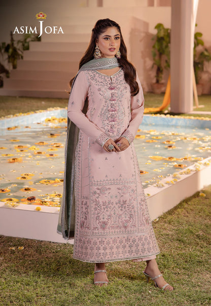 AJCFP-14 EMBROIDERED BOSKI SILK STITCHED 3 PCS