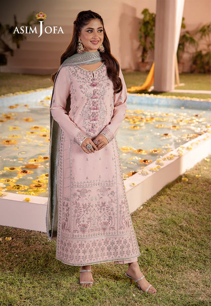 AJCFP-14 EMBROIDERED BOSKI SILK STITCHED 3 PCS
