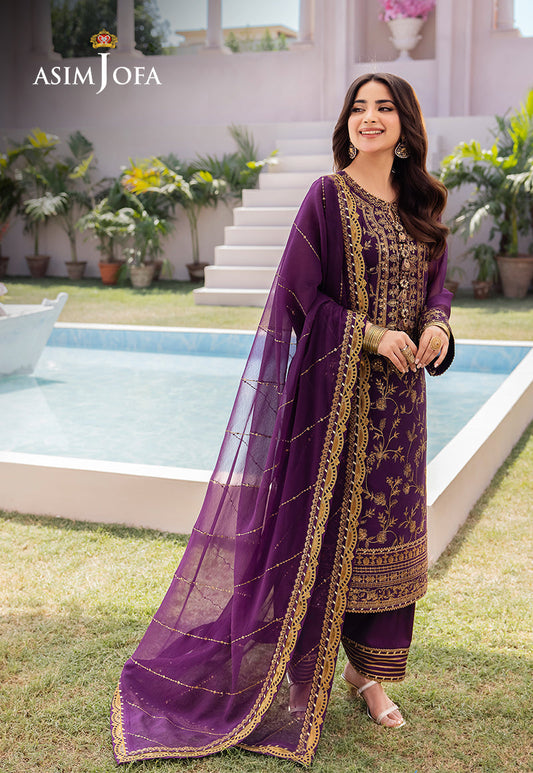 AJCFP-08 EMBROIDERED CHIFFON STITCHED 3 PCS