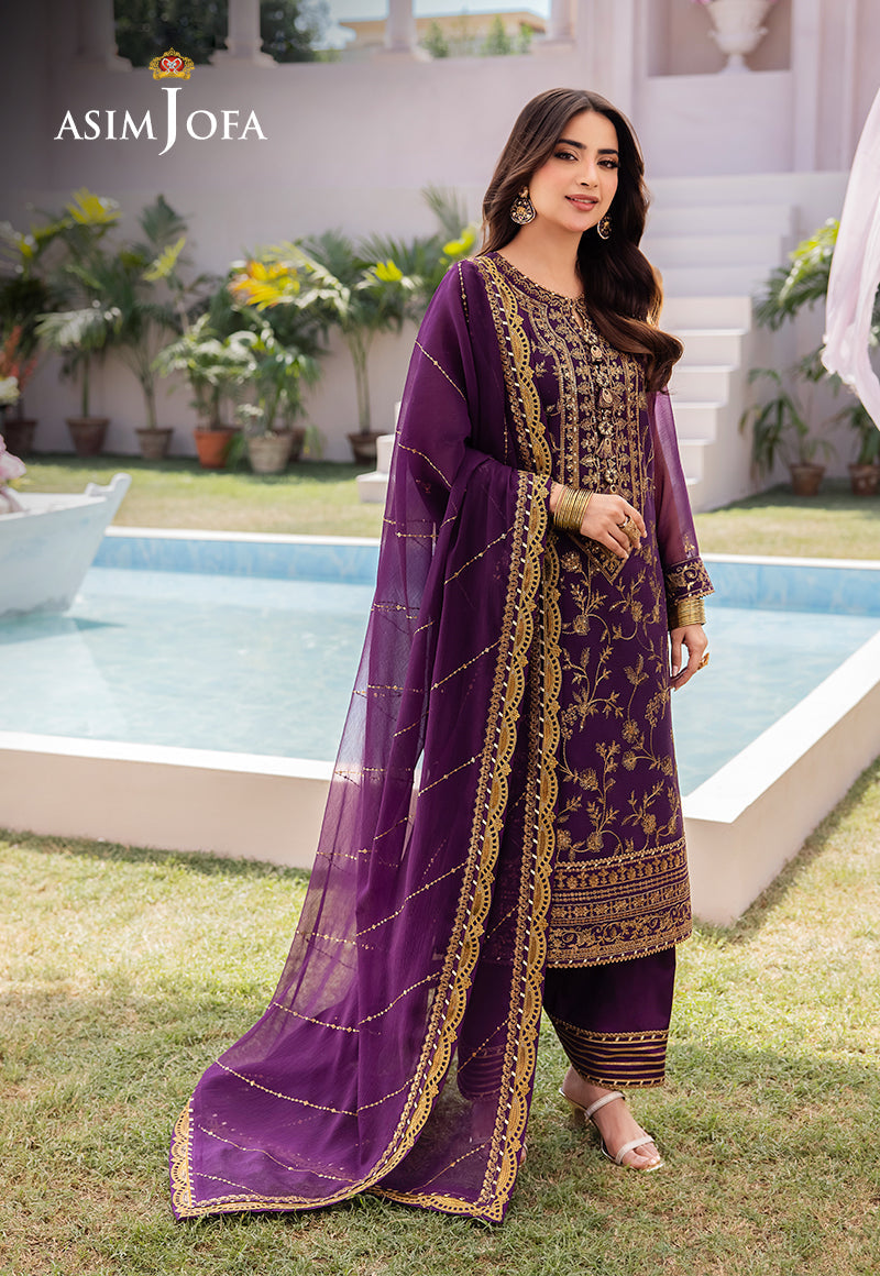 AJCFP-08 EMBROIDERED CHIFFON STITCHED 3 PCS
