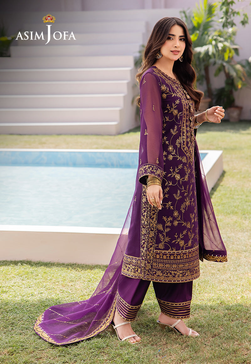AJCF-08 EMBROIDERED CHIFFON  3 PCS