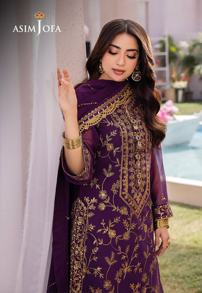 AJCF-08 EMBROIDERED CHIFFON  3 PCS
