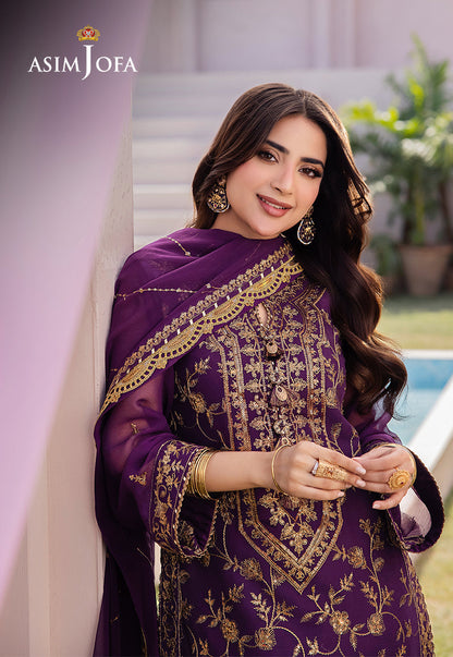 AJCF-08 EMBROIDERED CHIFFON  3 PCS