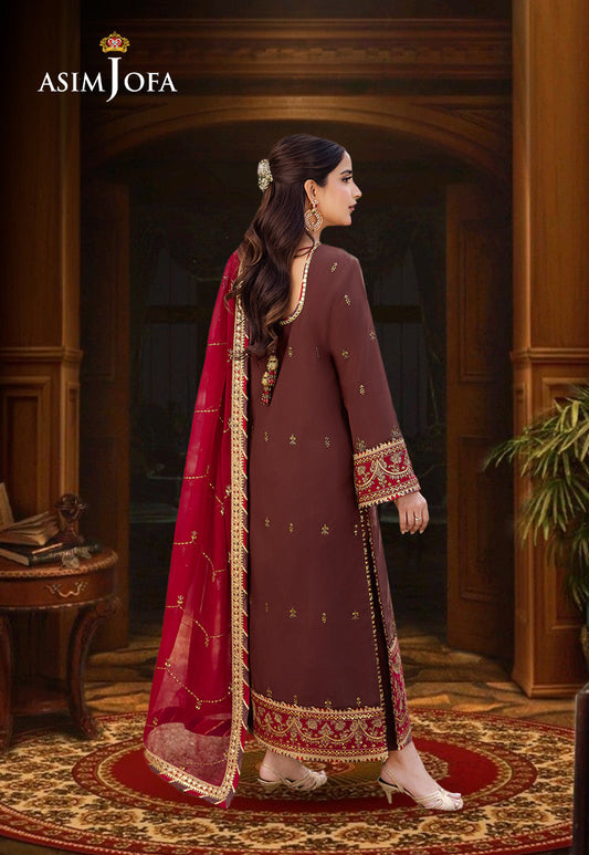 AJCF-27 EMBROIDERED BOSKI SILK 3 PCS