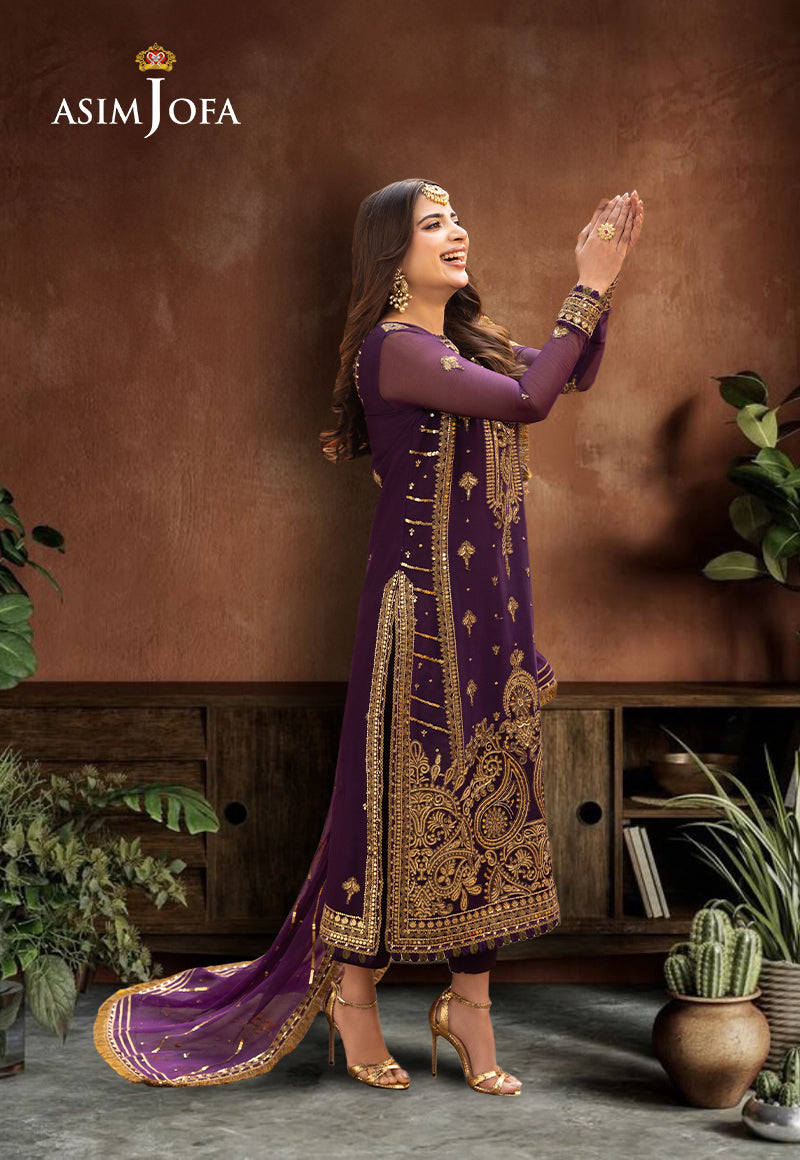 AJCD-17 EMBROIDERED CHIFFON 3 PCS