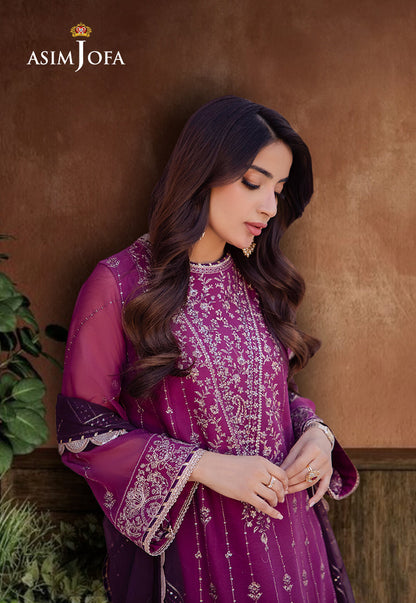 AJCF-19 EMBROIDERED CHIFFON 3 PCS