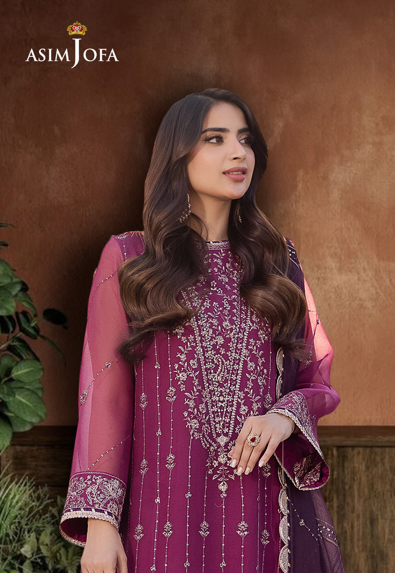 AJCF-19 EMBROIDERED CHIFFON 3 PCS