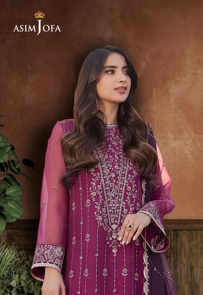 AJCF-19 EMBROIDERED CHIFFON 3 PCS