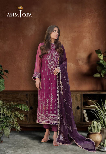 AJCF-19 EMBROIDERED CHIFFON 3 PCS