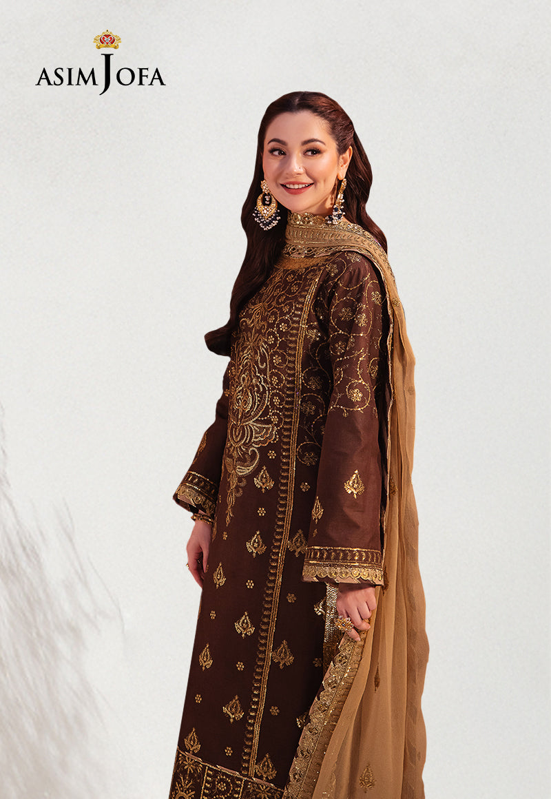 AJKK-26 EMBROIDERED TWISTED SILK 3 PCS