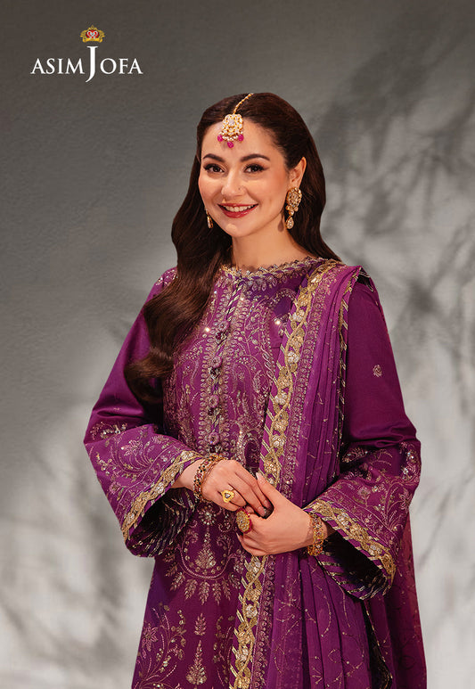 AJKK-07 EMBROIDERED TWISTED SILK 3 PCS