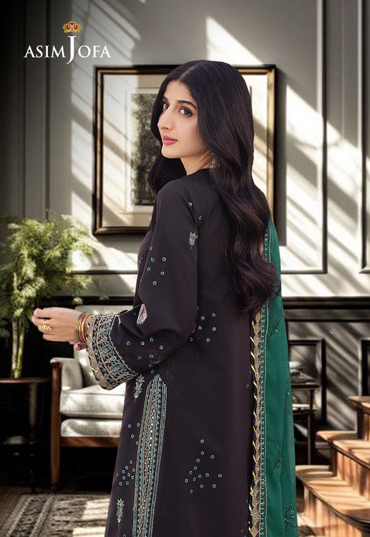 AJCF-21 EMBROIDERED BOSKI SILK 3 PCS