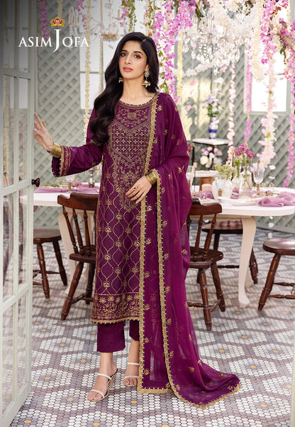 AJCFP-07 EMBROIDERED JUMBO SILK STITCHED 3 PCS