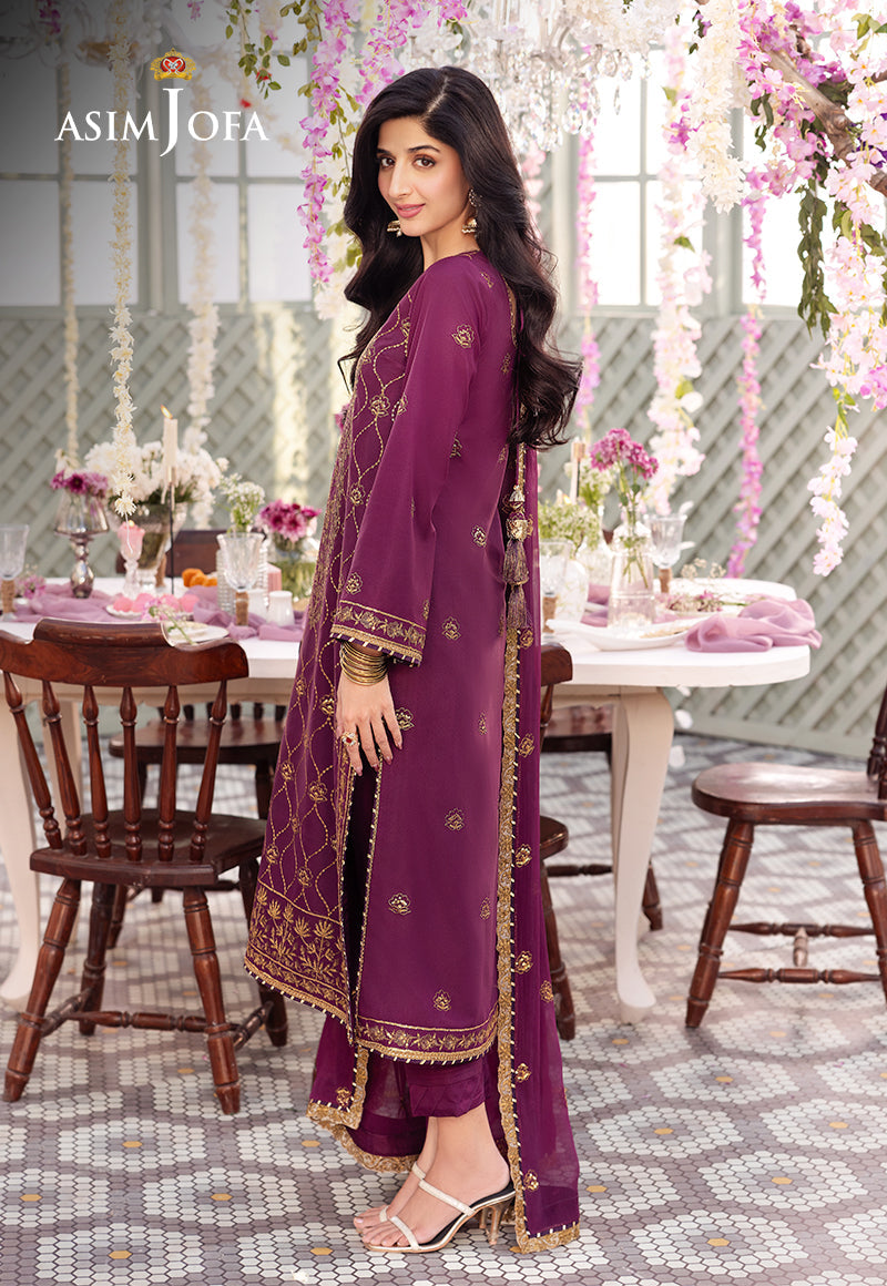 AJCFP-07 EMBROIDERED JUMBO SILK STITCHED 3 PCS