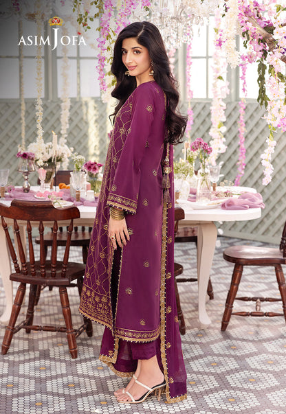 AJCFP-07 EMBROIDERED JUMBO SILK STITCHED 3 PCS