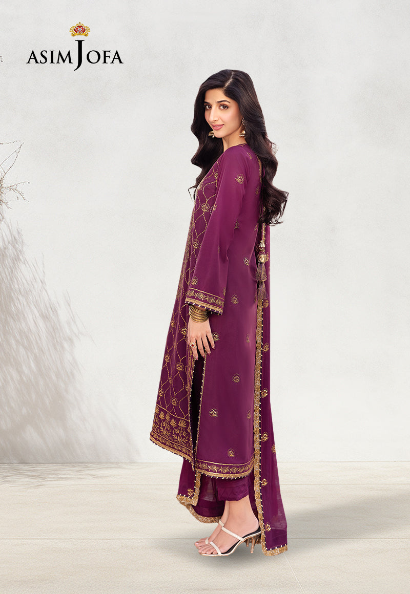 AJCF-07 EMBROIDERED JUMBO SILK 3 PCS