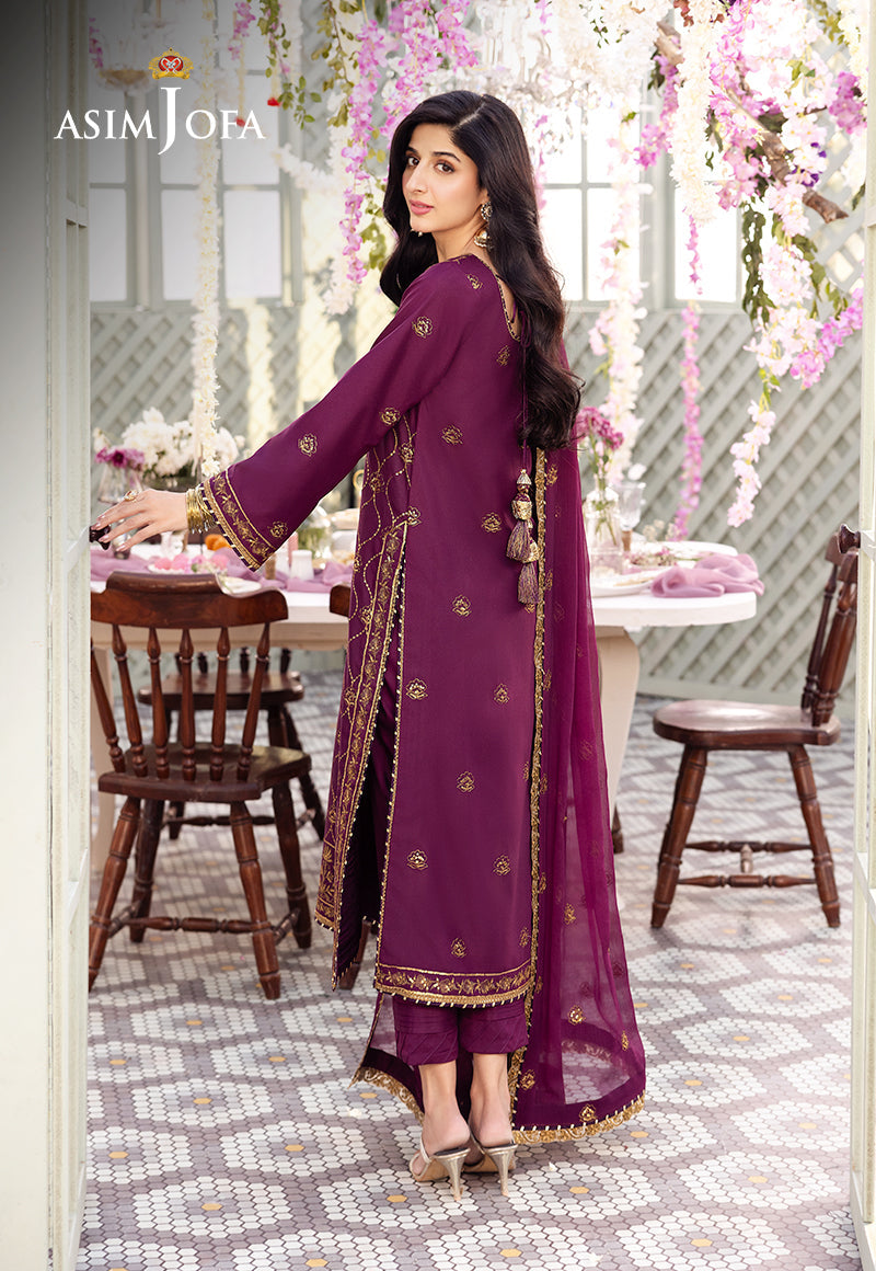 AJCFP-07 EMBROIDERED JUMBO SILK STITCHED 3 PCS