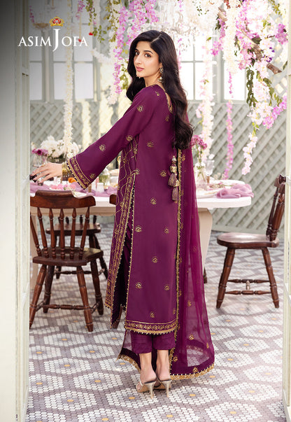 AJCFP-07 EMBROIDERED JUMBO SILK STITCHED 3 PCS
